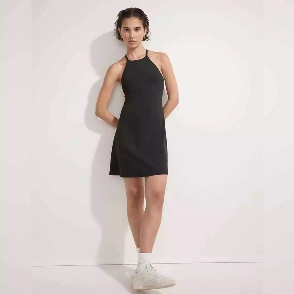 NEW Madewell Flex Fitness Athletic Black Cross Back Strappy Dress- Small